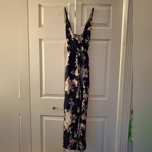 Blue Floral Jumpsuit